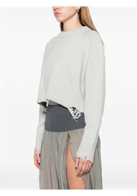 maglione damage cropped donna grigio LOW CLASSIC | LW253KN050147